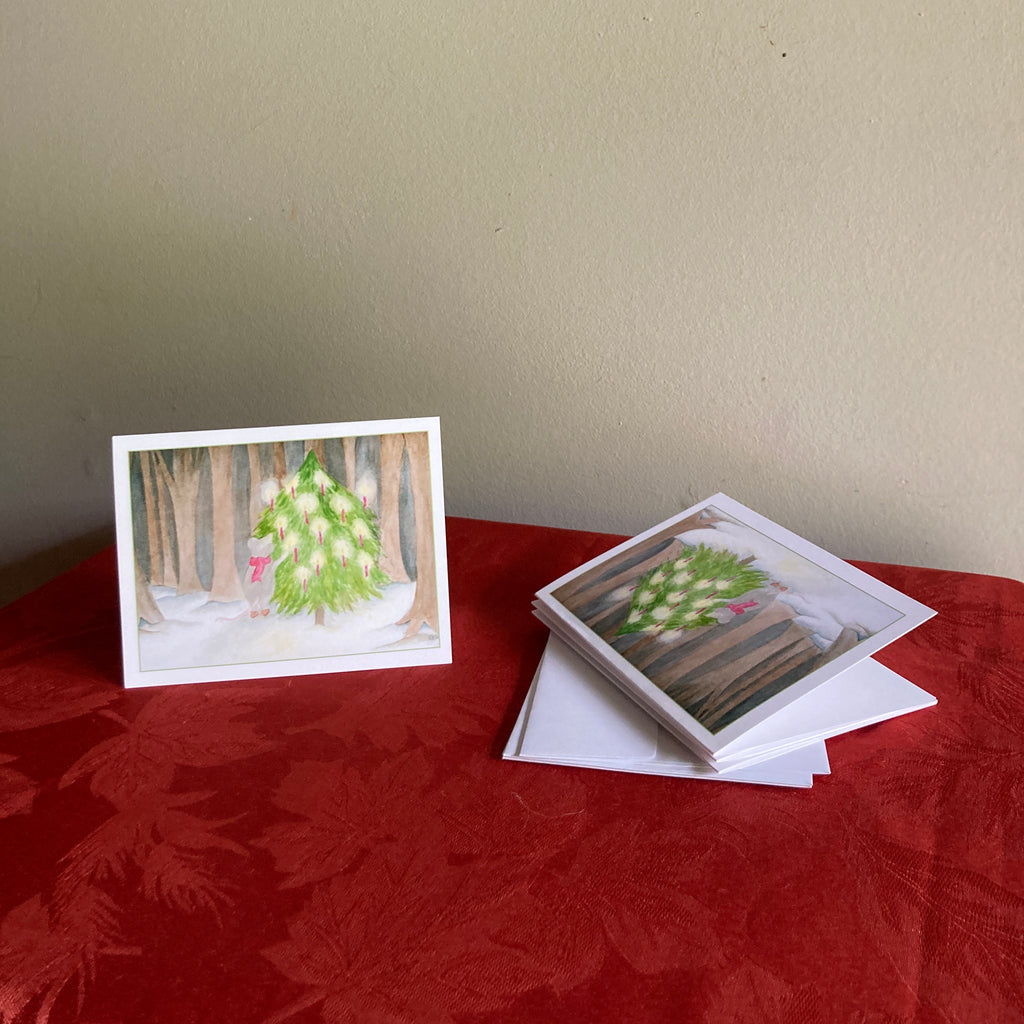 "Tree Lighting" Holiday Cards 4-pack