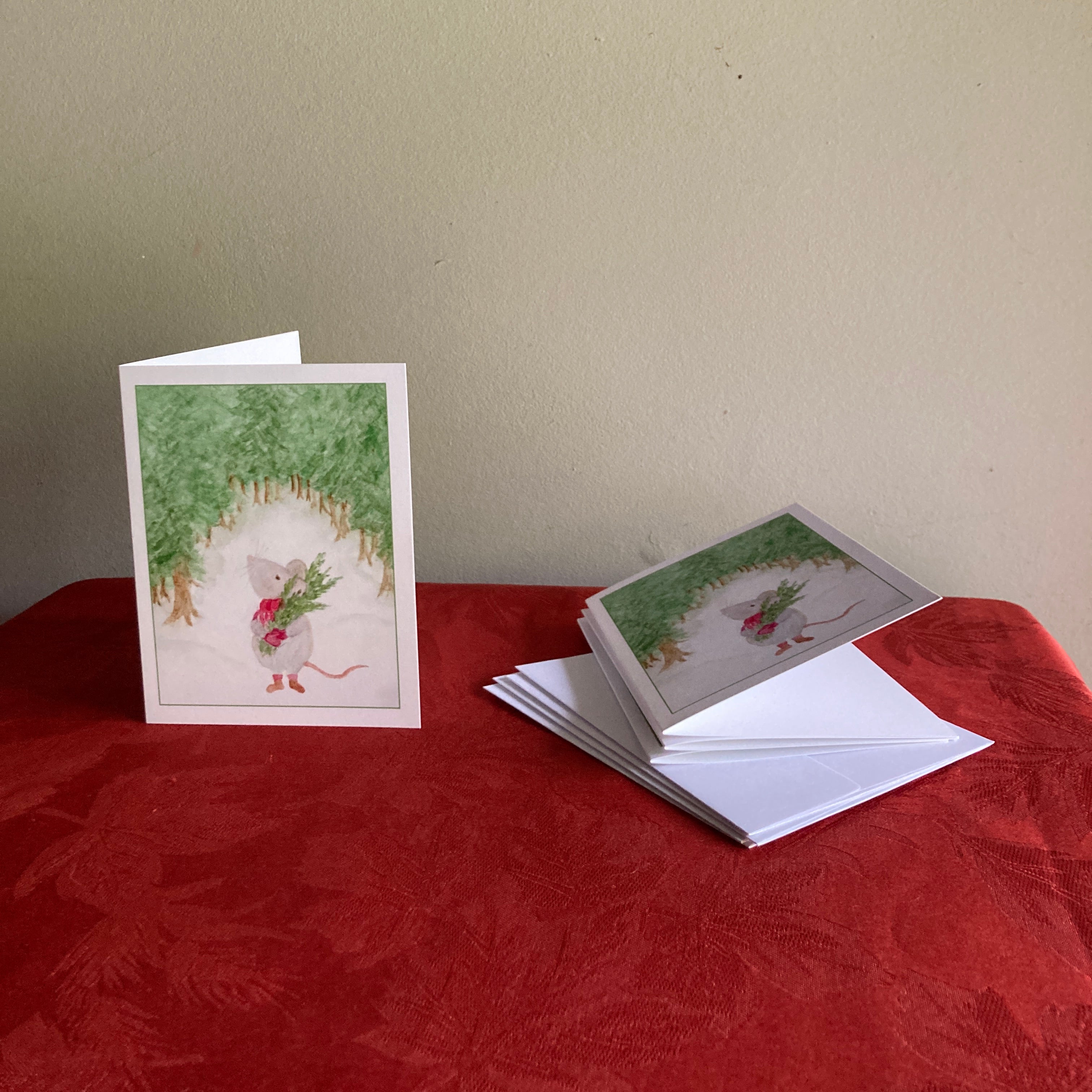 "Gathering Greens" Holiday Cards 4-pack