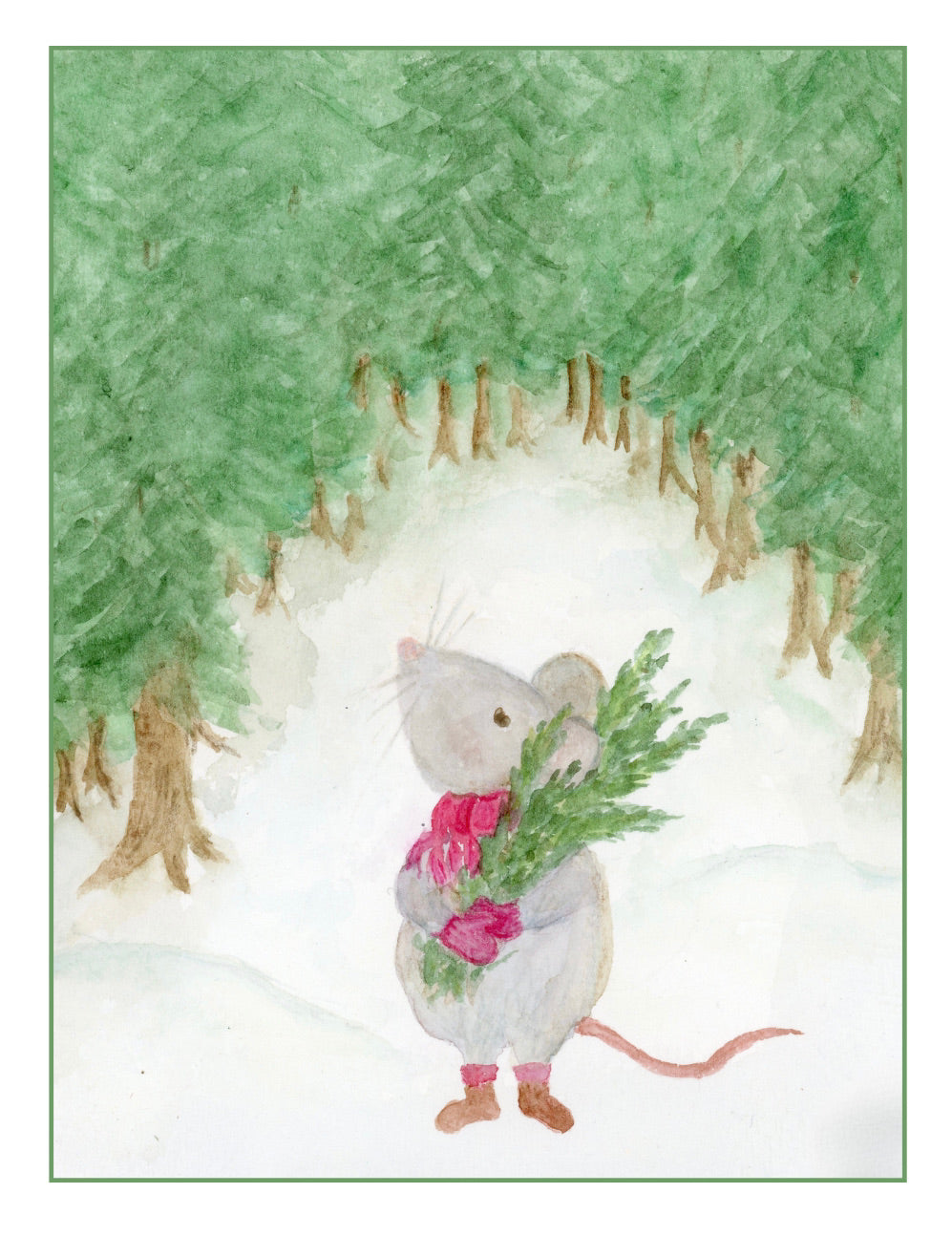 "Gathering Greens" Holiday Cards 4-pack